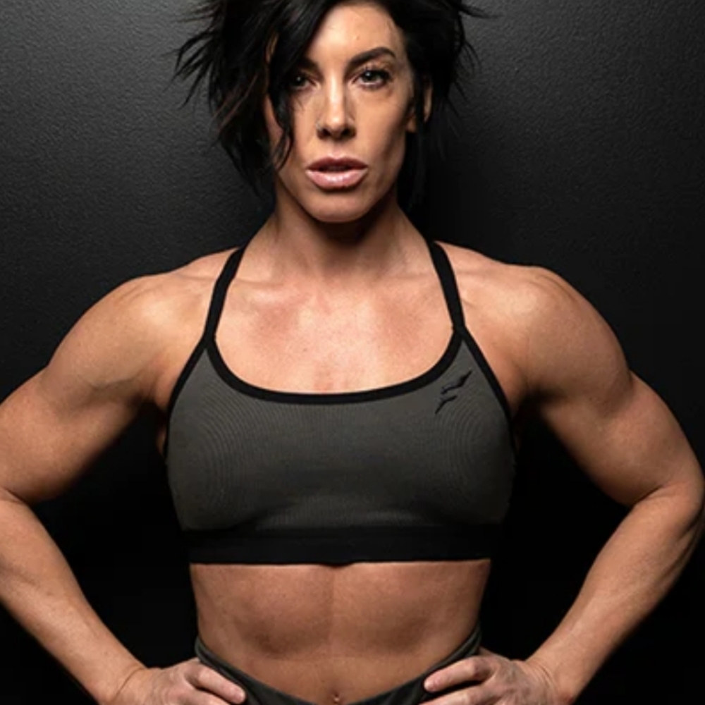 Dark green sports bra